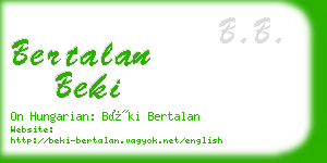 bertalan beki business card